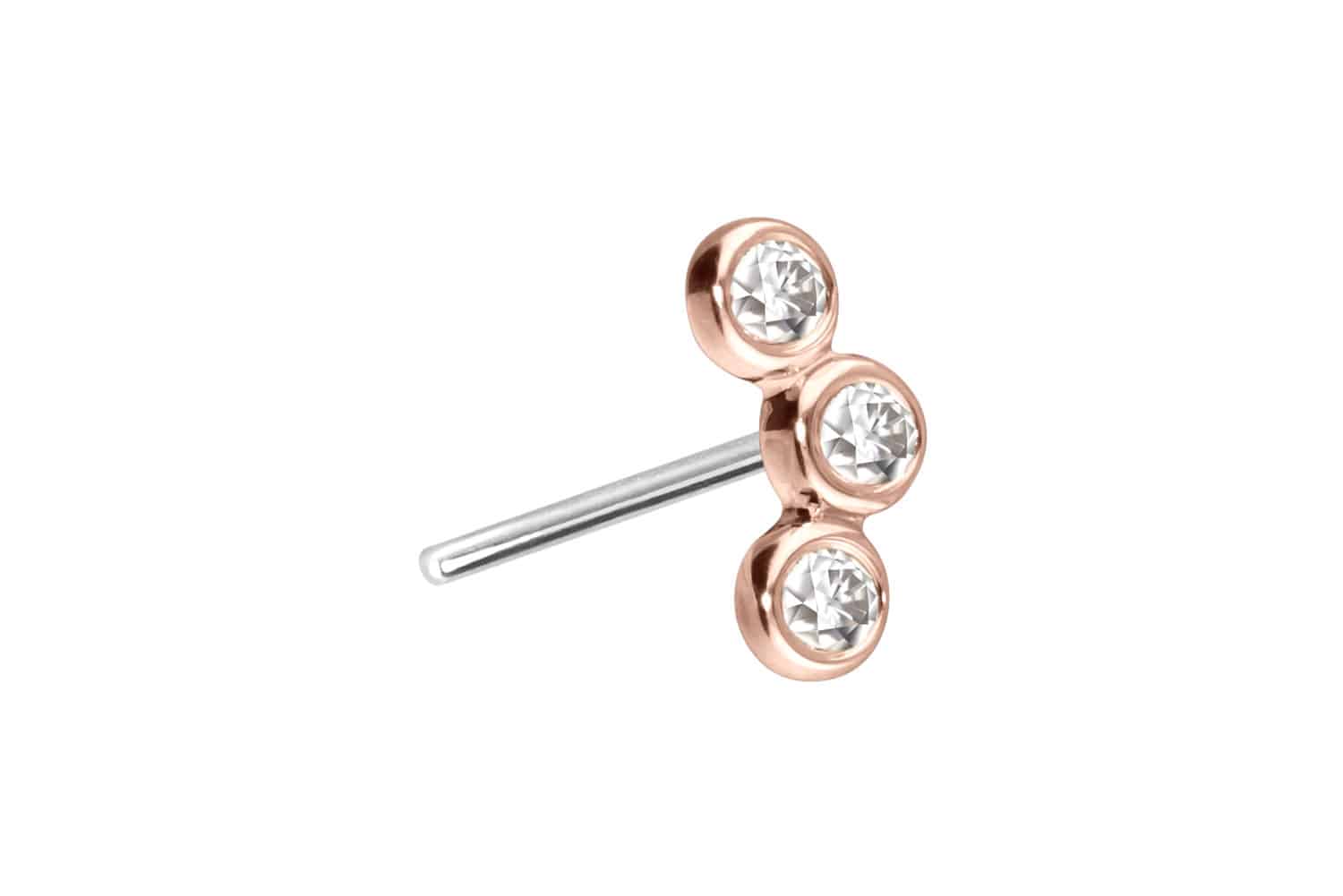 14 Karat Gold Aufsatz mit Titan Push Pin MOISSANIT-BOGEN von Piercingline